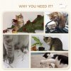 PawHut 4Pcs Wall Mounted Cat Shelves, with Hammock, Perches, Ladder, Scratching Post, Cat Wall Furniture for Large Cats, Grey