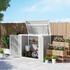 Outsunny 4.7 x 2.5FT Garden Shed, Lockable Outdoor Storage Shed with Openable Lid, Small Shed for 2 Trash Cans, Tools, Patio, Light Grey
