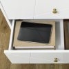 HOMCOM Bedroom Chest of Drawers, Tallboy 4-Drawer Dresser, Modern Storage Drawer Unit with Hairpin Legs, White