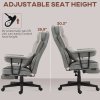 HOMCOM Office Chair with 6 Point Massage and Heat, Ergonomic Desk Chair with Foot Rest, Lumbar Support, Reclining Function and Wide Seat, Height-Adjustable High Back Swivel Rolling for Home, Grey