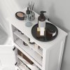 HOMCOM Modern Bathroom Storage Cabinet, Freestanding Bathroom Cabinet with Open Shelves, a Cupboard with Doors and Adjustable Shelves, White