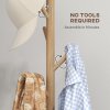 HOMCOM Coat Rack, Freestanding Coat Stand with 8 Hooks and Wooden Frame for Clothes, Bags, Hat Stand for Entryway, Hallway, Bedroom, Living Room