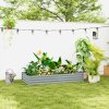 Outsunny Galvanised Raised Garden Bed, 180 x 90 x 30cm Raised Bed with Reinforcing Bars, Outdoor Raised Planter with Open Bottom for Vegetables, Flowers, Herbs, Silver