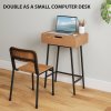 HOMCOM Dressing Table with Flip-Up Mirror, 16 Small Compartments, Industrial Vanity Desk, Makeup Desk with Steel Legs for Bedroom, Natural Wood Effect