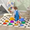 AIYAPLAY Kids Stepping Stones, 11 Piece Balance Stepping Stones for Kids, Heart-Shaped Non-Slip Stackable River Stones, Sensory Toy for Balance and Motor Skills, Indoor Outdoor Obstacle Courses