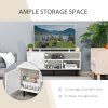 HOMCOM TV Stand Cabinet for Television up to 60 Inches, Modern TV Unit with Storage Shelf and Cable Hole for Living Room Bedroom, White