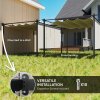 Outsunny 3 x 4m Metal Pergola with Retractable Roof and Roller Shade, Wall-Mounted or Free Standing Garden Gazebo Canopy Pergola Kit, UPF30+ Outdoor Sun Shade Shelter, Beige