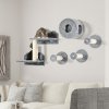 PawHut 5Pcs Cat Wall Furniture with Perch, Cat House, Scratching Post, Wall-Mounted Cat Tree for Indoor Cats - Grey