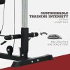 SPORTNOW Lat Pull Down Machine with Adjustable Seat, High and Low Pulley Cable Machine with Flip-Up Footplate, Multi-Function Home Gym Fitness Equipment - Black