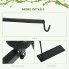 PawHut Reptile Lamp Stand, Adjustable Height and Width Heat Lamp for Reptile Amphibian Terrariums, Light Stand with Hook Hanging Steel Base, 86-129Hcm, 42-50Wcm - Black