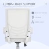 Vinsetto Mesh Office Chair with Flip-up Armrest, Swivel Computer Chair with Lumbar Support, Adjustable Height, Tilt Function for Home/Office, White