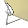 Outsunny Reclining Sun Lounger Chair Folding Camping Bed with 4-Position Adjustable Backrest, for Travel Indoor Outdoor Office Fishing, Beige