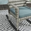 Outsunny PE Rattan Garden Rocking Chair, Outdoor Rocking with Cushion, 160 KG Capacity Wicker Garden Armchair Rocker with Metal Frame for Patio, Porch, Balcony, Light Grey