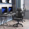 Vinsetto Gaming Chair Faux Leather Swivel Computer Racing Gamer Desk Chair for Home Office with Wheels, Black