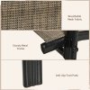 Outsunny 4 Pieces Garden Chairs, Stackable Outdoor Chairs with High Backrest and Armrest, Breathable Mesh Fabric Dining Chair Set of 4, Mixed Brown