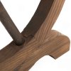 Outsunny Wooden Garden Dining Table, Wagon Wheel Outdoor Coffee Table with 3 cm Wood Top for Patio, Balcony, Terrace, 110 x 60 x 65 cm, Carbonised Finish