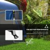 Outsunny Instant Pop Up Camping Tent, 4 Man Dome Tent with 4 Doors, Sewn-in Groundsheet, Carry Bag and Top Hook for Fishing Hiking Festival, Grey