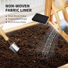 Outsunny Wooden Raised Garden Bed with Arch Trellis, Fabric Liner, Garden Planter Box with Drainage Holes, Trellis Planter for Vine Climbing Plants, Flowers, Herbs, Vegetables, 83 x 36 x 145 cm