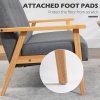 HOMCOM 2 Seater Sofa Modern Linen Fabric Upholstery Tufted Couch with Rubberwood Legs for Living Room and Kitchen