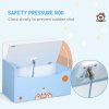 ZONEKIZ 2 in 1 Wooden Toy Box, Kids Storage Bench, Toy Chest with Safety Rod - Blue