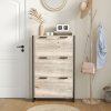 HOMCOM 3 Drawers Narrow Shoe Cabinet, 18 Pairs Shoe Storage Cupboard with 3 Flip Doors and Adjustable Shelves for Entryway, Hallway, Natural Wood-effect