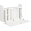 HOMCOM Wall Mounted Table, Drop Leaf Floating Laptop Desk with Space Saving Storage Compartments for Home Office and Study, 77cm x 20cm x 51cm, White