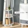 HOMCOM 360° Swivel Jewellery Cabinet with Full Length Mirror, Lockable Jewellery Organiser with Built-in Makeup Mirror and Storage Shelves for Bedroom, White