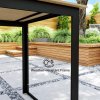 Outsunny Garden Table for 6 People, 175 x 78 x 75 cm Rectangle Outdoor Dining Table with Slatted Top, Metal Frame, for Balcony, Deck, Teak