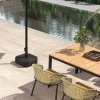 Outsunny Square Garden Parasol Base, Garden Umbrella Stand Heavy Duty Parasol Base, Filled Up to 25kg with Stand or 20kg with Water for for 38, 48 mm Poles, Black