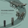 Outsunny Camping Bed for Adults, Single Folding Camp Bed, Padded Portable Camping Cot for Sleeping, with Carry Bag, Side Pocket and Cup Holder for Outdoor, Travel, Fishing, Grey