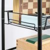 HOMCOM 5 Tier Utility Rolling Cart, Metal Storage Cart, Kitchen Cart with Removable Mesh Baskets, for Living Room, Laundry, Garage and Bathroom, Black