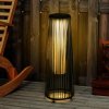 Outsunny Garden Rattan Lamp, 61 cm Tall Solar Rattan Floor Lamp, Solar Garden Light with Auto On/Off LED Light, IP44 Waterproof for Outdoor, Porch, Pathway, Terrace, Black