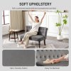HOMCOM Loveseat with Wood Frame, Compact 2 Seater Sofa, Button Tufted Chaise Lounger with Carved Legs, Vintage Design for Bedroom Living room, Charcoal Grey