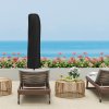 Outsunny 3(m) Garden Cantilever Parasol with Cover and Wind Protection Strap, Round Overhanging Umbrella with Crank Handle and Tilt, Banana Patio Umbrella for Outdoor Sun Shade, UPF50+, Green