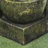 Outsunny Outdoor Garden Water Feature with 4-Tier Stacked Stone Look Bowls, Patio Cascading Waterfall Fountain, Adjustable Flow, Rustic Decor, Black and Yellow