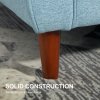 HOMCOM 2 Seater Sofa with Spring Cushion, Fabric Sofa with Wooden Legs, Modern Love Seat for Living Room, 140cm Width Tufted Couch for Bedroom