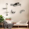 PawHut 4 Piece Cat Shelves, Cat Wall Furniture with Hammock, Scratching Posts, Soft Ladder, Steps, Jump Platforms, Cat Wall Shelves for Indoor Cats - Grey