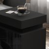 HOMCOM High Gloss Front Bedside Table, Nightstand with RGB LED Light and 2 Drawers, Chest of Drawers for Bedroom, Living Room, Black
