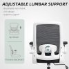 HOMCOM Executive Office Chair, Ergonomic Mesh High Back Desk Chair with Flip-up Armrest, Adjustable Lumbar Support, Black