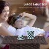 Outsunny Rattan Side Table, Outdoor Coffee Table with Plastic Board Under the Full Woven Table Top for Patio, Garden, Balcony, Mixed Brown