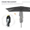 Outsunny 3x2m Patio Parasol Garden Umbrellas Canopy with Aluminium Tilt Crank Rectangular Sun Shade Steel, Black