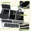 PawHut Tortoise House, 2 Layers Wooden Tortoise Enclosure with Adjustable Lamp Holder, Tortoise Table with Openable Lid, Removable Main House, Storage Shelf, Run Box, Fixed Tray - Grey