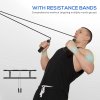 SPORTNOW Doorway Pull-Up Bar, No-Drilling Chin-Up Bar, Push-Up Stand with Resistance Bands, Padded Handles for Home Gym Exercise, Blue