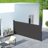 Outsunny Retractable Side Awning, Garden Privacy Screen Divider, Full Cassette Wind Breaker for Hot Tub, Balcony, Terrace, Pool, 400 x 180cm, Black