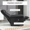 HOMCOM Power Lift Chair Armchair for the Elderly, PU Leather Recliner Chair with Extended Footrest, Remote Control and Side Pocket, Black
