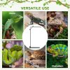 PawHut Reptile Lamp Stand, Adjustable Height and Width Heat Lamp for Reptile Amphibian Terrariums, Light Stand with Hook Hanging Steel Base, 86-129Hcm, 42-50Wcm - Black