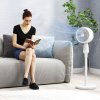 HOMCOM Pedestal Fan, Powerful Air Circulator, 12 Inch Floor Standing Fan with 3 Speed Settings, Oscillating Function for Bedroom, Home and Office, White
