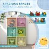 ZONEKIZ Toy Organiser, Children Storage Boxes with Three Non-Woven Fabric Drawers, Kids Toy Box Organiser Shelf for Bedroom, Playroom, Nursery - White