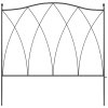 Outsunny Decoration Garden Fence, 5PCs Outdoor Picket Fence Panels, Rustproof Metal Wire Landscape Flower Bed Border Edging Animal Barrier, Black