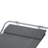 Outsunny Rocking Sun Lounger, Single Garden Lounger Sunbed with Headrest Pillows, Texteline Outdoor Rocking Chair Swing Hammock Daybed with Metal Frame for Patio, Terrace, 212 x 132 x 66 cm, Grey